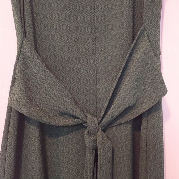 ALYA Francescas Green One Piece Jumpsuit Sleeveless V Neck Sash Wide Leg Small - Picture 3 of 9